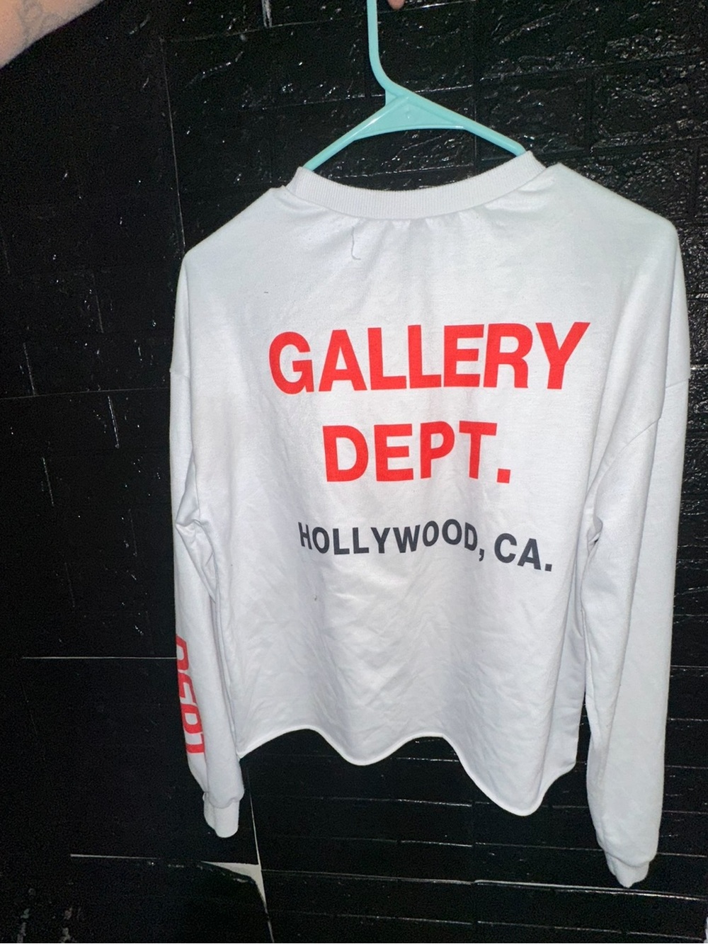 Gallery Dept. White Long Sleeve Tee with Red Back Logo